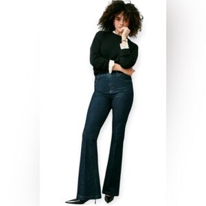 Spanx Flare High Rise Jeans Indigo Wash Size 10